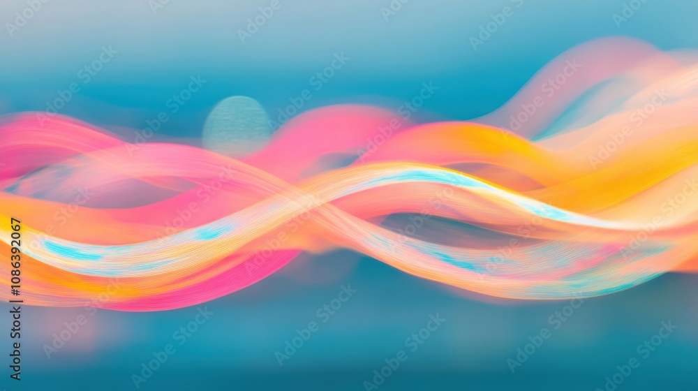 Poster bright light waves intertwine, creating a dynamic and colorful composition that captivates the viewe