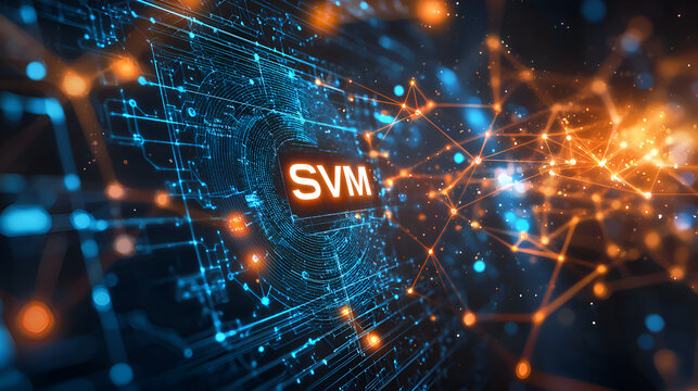 Abstract Representation of SVM Support Vector Machine in Machine Learning and Data Science Technology
