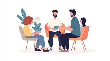 Fototapeta premium Group Discussion Illustration