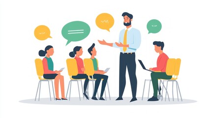 Business Meeting Presentation Illustration