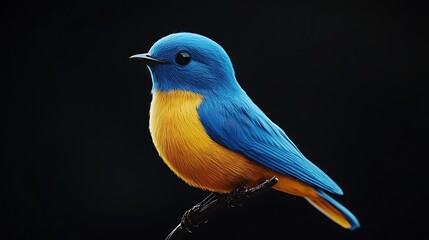 Fototapeta premium Blue and Yellow Bird on a Branch