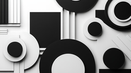 High contrast minimalist background with black and white geometric shapes 