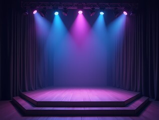 Empty neon stage