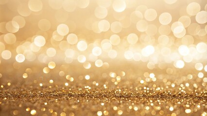 Sparkling background with defocused gold glitter lights and blurred bokeh, opaque, gossamer, glitter, light