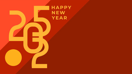 NEW YEAR 2025 BANNER CELEBRATION ABSTRACT BACKGROUND MODERN DESIGN. NEW YEAR GREETINGS AND INVITATIONS SIMPLE VECTOR