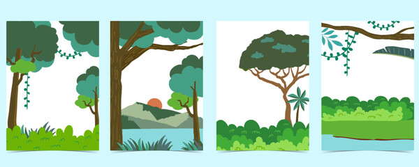 jungle landscape background for kid safari design © piixypeach