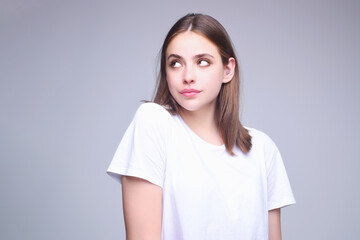 Beauty portraits of beautiful sexy young model, close up beauty female face. Beauty woman. Portrait of young sexy model. Sensual woman face. Beautiful young woman face. Closeup portrait of an beauty