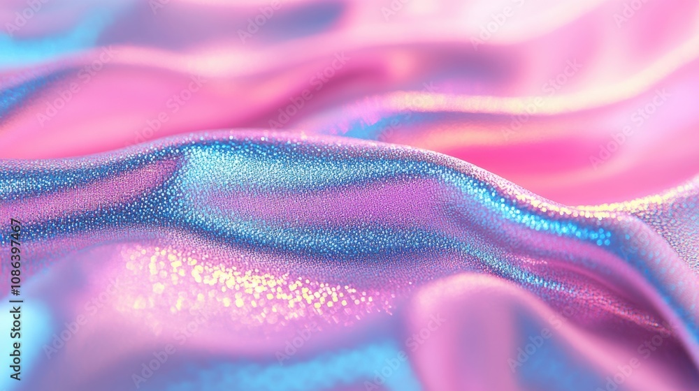Aufkleber the holographic material reflects colorful light, creating a captivating display of shimmering patte