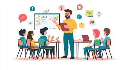 Teacher Leading a Classroom Presentation