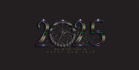 We wish you a happy new year on the beautiful 2025 Illustration design