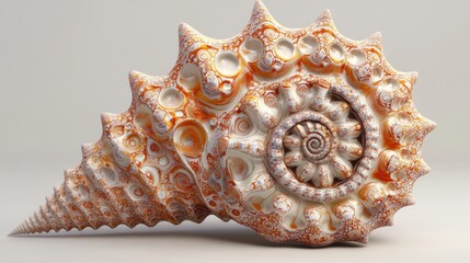 Obraz premium Exquisite Seashell: Detailed Pattern on Isolated Background