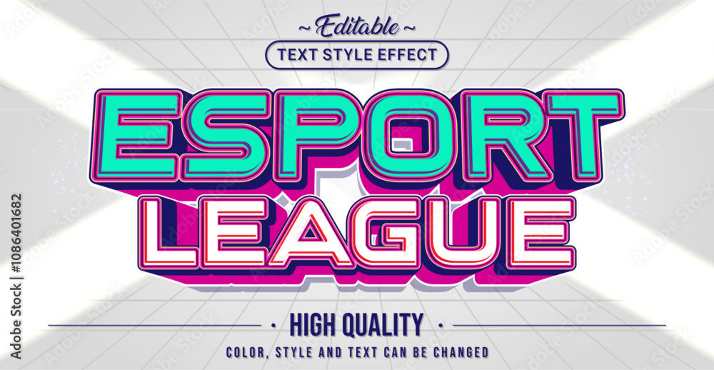 Poster Editable text style effect - E-sport text style theme.