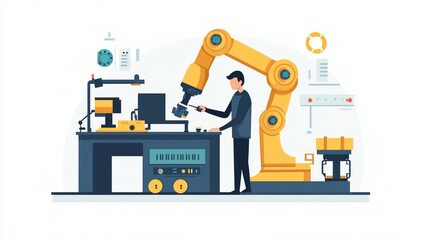 Automated Manufacturing Process with Robotic Arm
