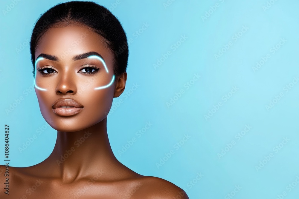 Aufkleber minimalist design of a face with a few highlighted acne spots
