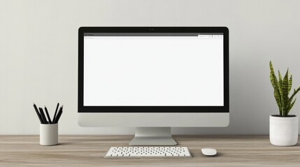 Fototapeta premium Modern Workspace with Empty Screen