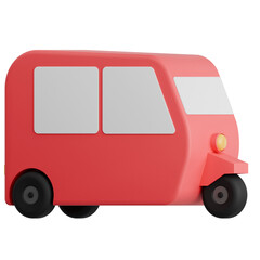 3D Render of typical Indonesian transportation Bajaj