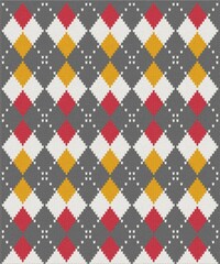 Trendy rhombus argyle knitting texture geometric with white background