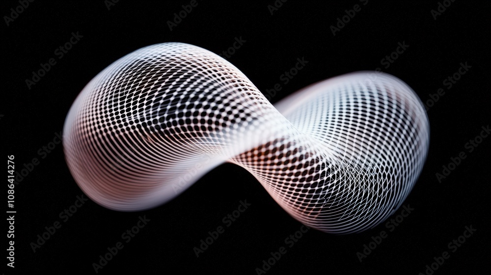 Poster abstract 3d render ethereal swirling mesh network connectivity flow technology background