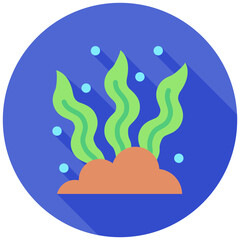Algae rounded color icon, use for UI, UX, app and web development, digital or print. for industry, education, business, ecology and environment, water treatment theme.