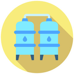 Coagulation rounded color icon, use for UI, UX, app and web development, digital or print. for industry, education, business, ecology and environment, water treatment theme.