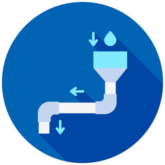 Inflow rounded color icon, use for UI, UX, app and web development, digital or print. for industry, education, business, ecology and environment, water treatment theme.