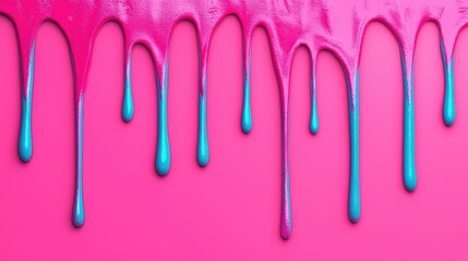 Abstract Pink Blue Paint Drips Background Texture