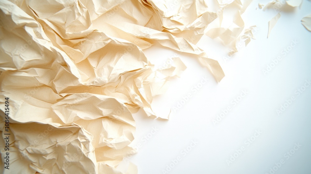 Poster crumpled beige paper texture background abstract design element