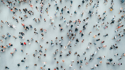 A Sea of Humanity: A captivating aerial view captures a vast crowd, showcasing the collective energy and unity of a large gathering.