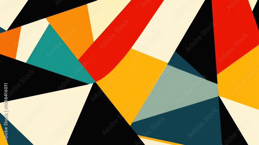 Aufkleber bold triangles in contrasting colors, creating a dynamic and eye-catching geometric design