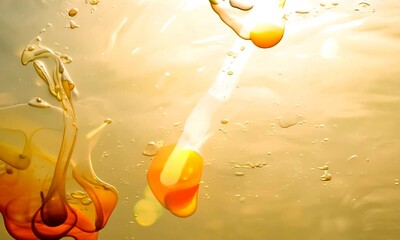 orange splash inside water - Powered by Adobe