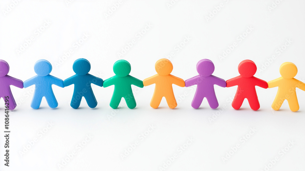 Poster rainbow connection: colorful unity in a row