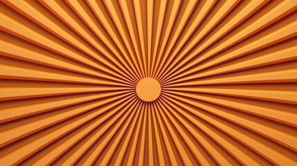 Fototapeta premium Abstract Orange Sunburst Pattern 3D Render Radiating Lines Background Texture