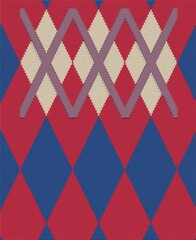 Trendy rhombus argyle knitting texture geometric with white background