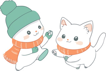 Playful Winter Cats