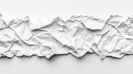 Obraz premium Crumpled White Paper Texture Background Abstract Design Element