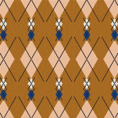 Trendy rhombus argyle knitting texture geometric with white background