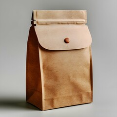 A brown coffee paper bag packaging mockup with spilled coffee beans on a coffee table, a mockup in Photoshop and Photoshop Elements, a mockup in PSD, a mockup for marketing, a mockup for packaging