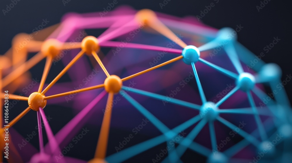 Poster abstract network connectivity teamwork technology seo data digital nodes links structure global