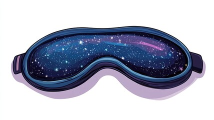 Obraz premium Goggles with a starry night sky reflected in the lenses.