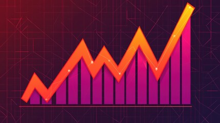 Fototapeta premium Upward Trend Graph SEO Success Growth Chart Digital Marketing