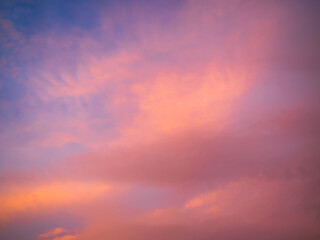 Sky sunset evening background sunrise dusk cloud dramatic orange twilight red warm sunny dawn sunshine romantic calm nature, cloudscape summer autumn spring scene, environment ecosystem energy.