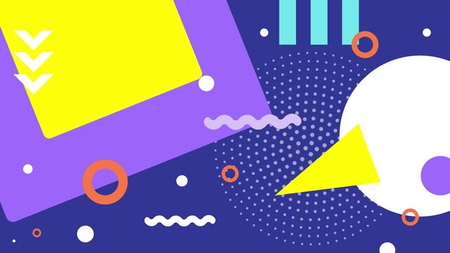 trendy geometric design with bold shapes and stylish modern lines seamless 4k video background motion pop art design