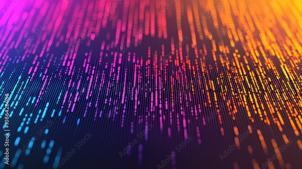 Poster abstract digital data stream colorful neon lines technology background