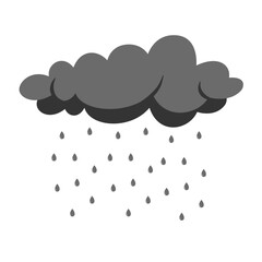 Cloud rain thunderstorm bad weather icon isolated on white background. Illustration