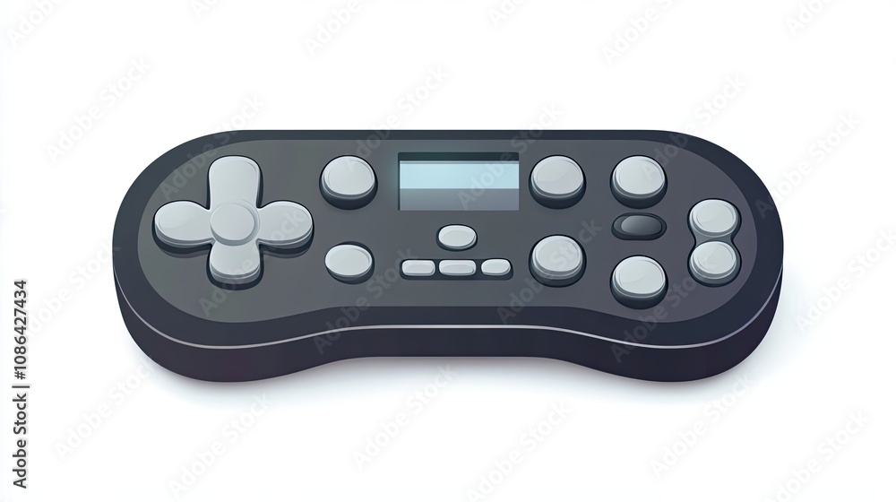 Poster black and grey gaming controller with buttons and screen