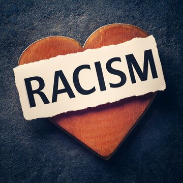 Inscription racism concept anti racism closeup