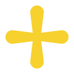 yellow plus sign geometric shape