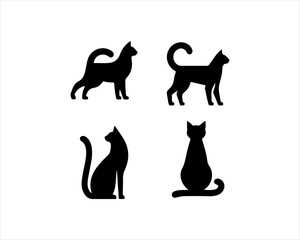 black silhouettes of cats