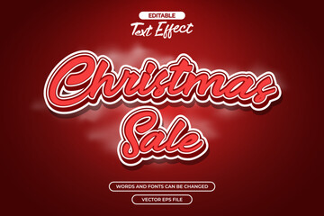 Christmas sale editable text effect with blurred cloud background