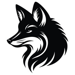 fox silhouette on white background isolated fox logo icon symbol illustration 10